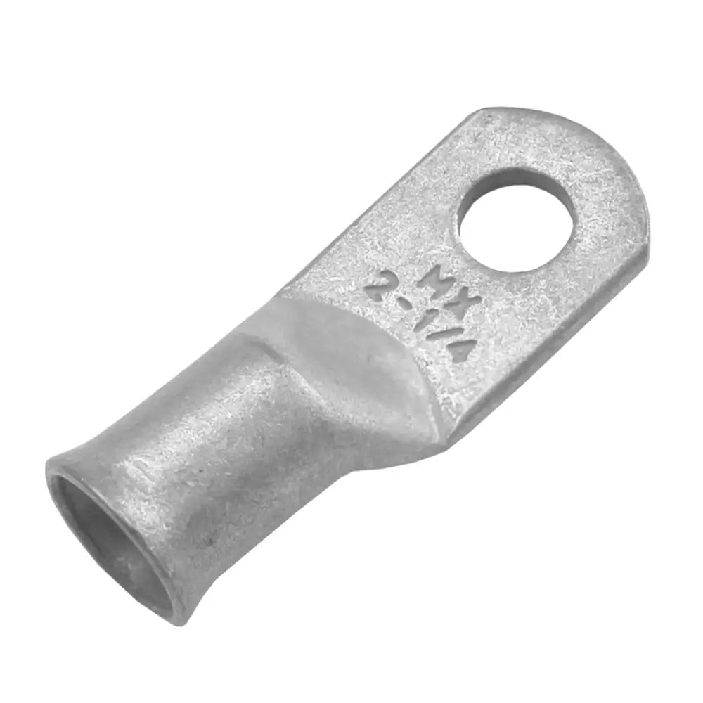 Pacer Tinned Lug 2 AWG with 1/4 Inch Stud - 10 Pack for Marine and Electrical Applications