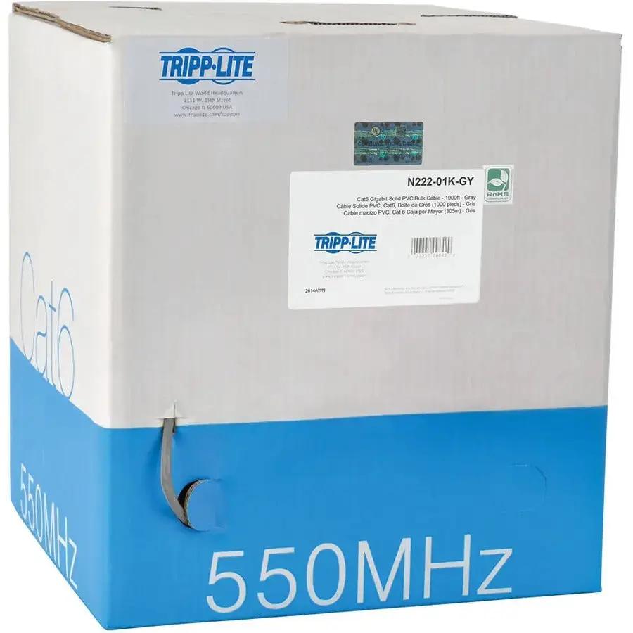 Eaton Corporation Tripp Lite N222-01K-GY Cat6 Gigabit Solid Core Ethernet Cable - 1000 ft. Gray PVC Bulk Network Cable by Eaton Corporation