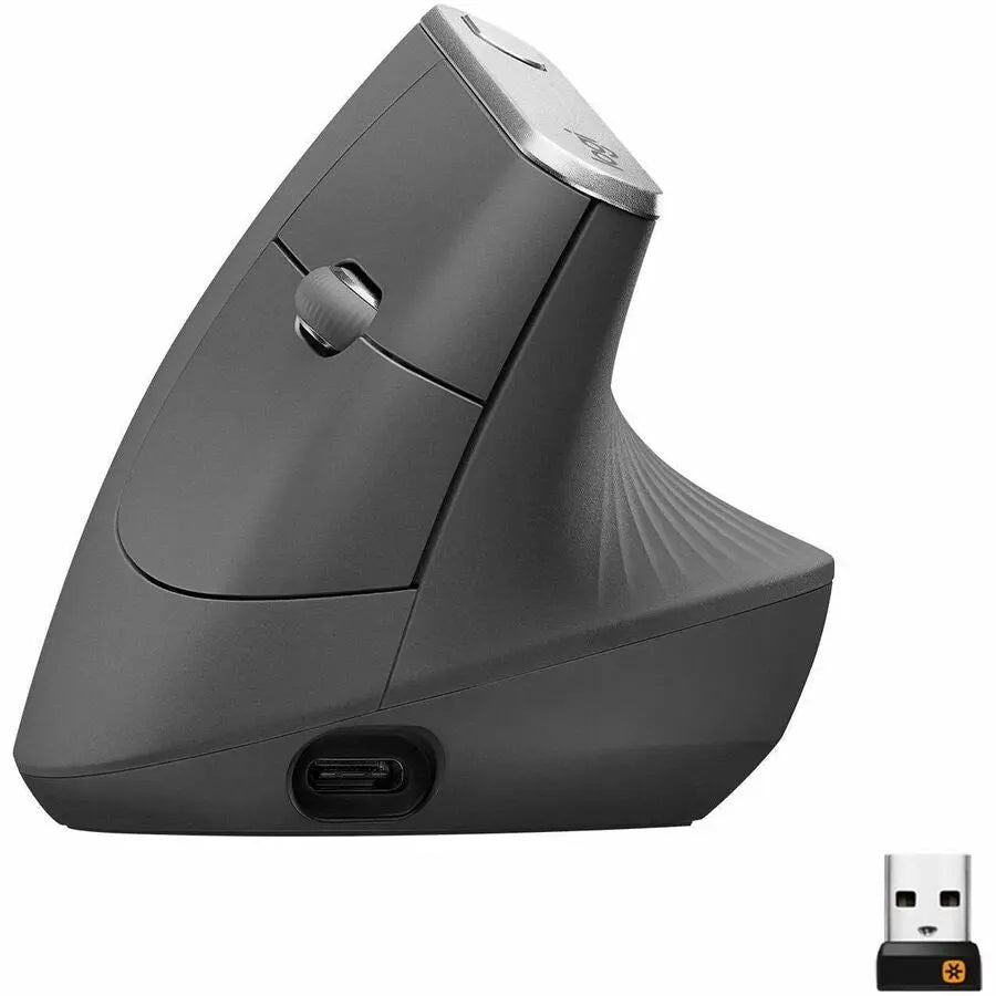 Logitech MX Vertical Wireless Ergonomic Mouse - Reduces Muscle Strain and Enhances Comfort in Graphite