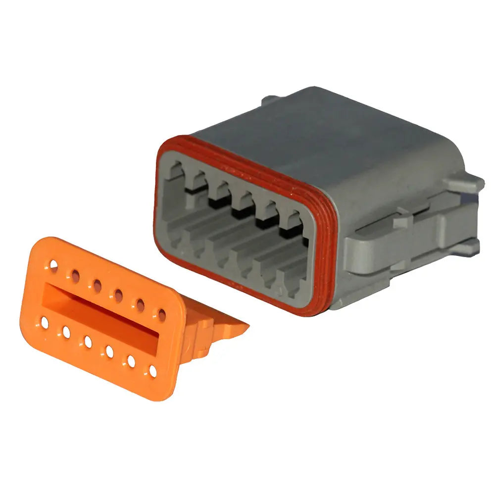Pacer Deutsch DT Plug & Wedge Lock Kit - 12 Position, 5 Pack for Reliable Waterproof Electrical Connections