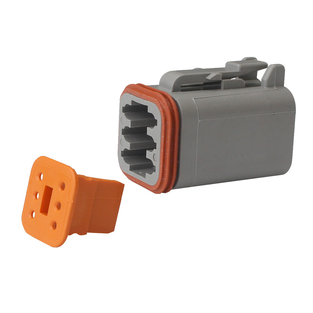 Pacer Deutsch DT Plug and Wedge Lock Kit - 6 Position, 5 Pack for Waterproof Electrical Connections