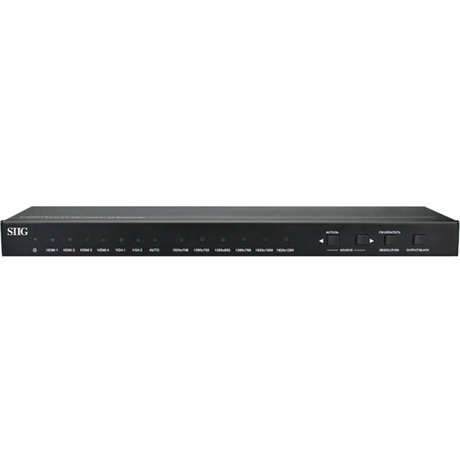 SIIG HDMI/VGA 6x1 Scaler Switcher - Rack-Mountable Audio/Video Switchbox with 4K Support and IR Remote Control