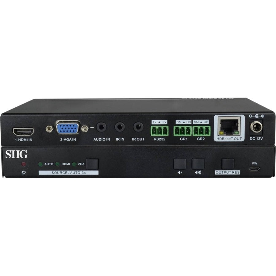 SIIG HDMI/VGA 2x1 HDBaseT 4K Scaler Switcher - Switch Between HDMI and VGA Sources Up to 70 Meters