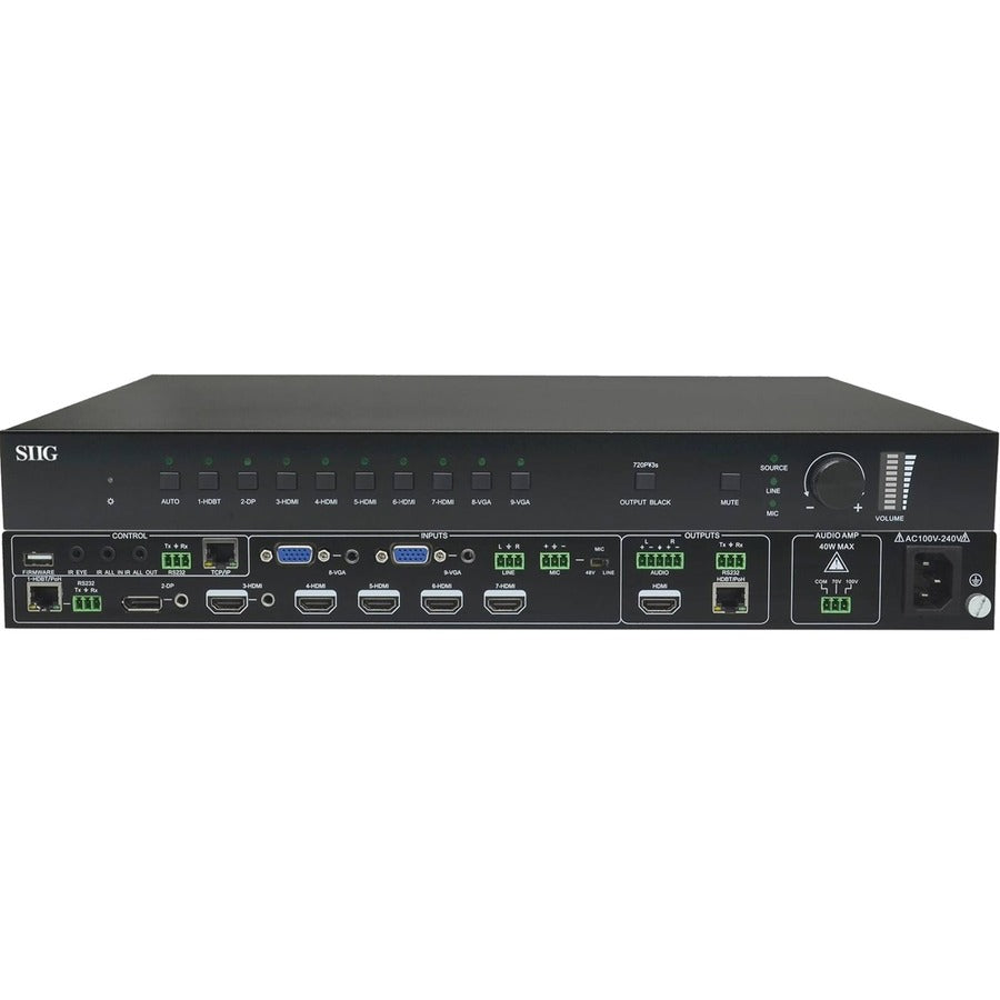 SIIG 9x1 HDBaseT 4K Scaler Switcher CE-H24311-S1 for Multiple Source Device Management
