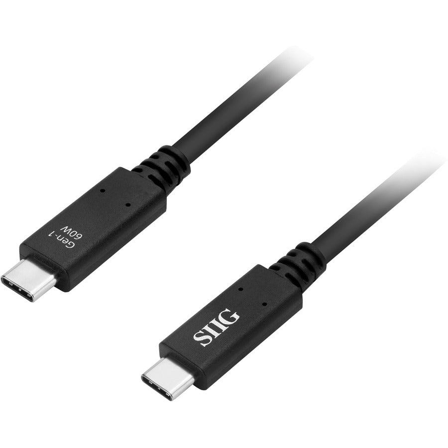 SIIG USB 3.1 Type-C Gen 1 Cable 60W - 1 Meter for High-Speed Data & Power Charging