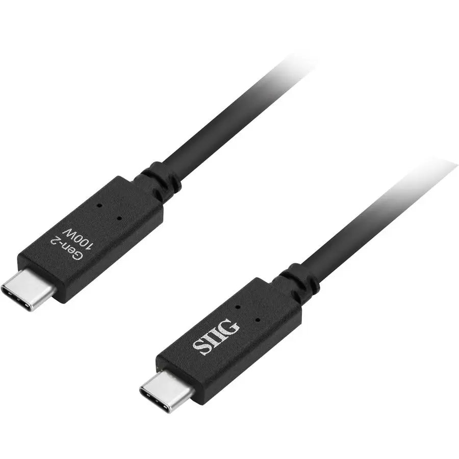SIIG CB-TC0F11-S1 1 Meter USB 3.1 Type-C Gen 2 Cable with 100W Power Delivery and 10Gbps Data Transfer