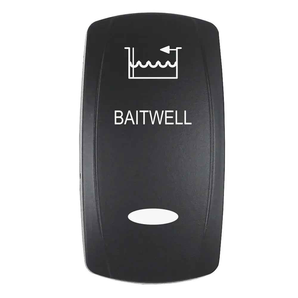 Pacer EV2LE-BTWL Baitwell Laser-Etched Actuator for V Series Contura Switches - Black with Top and Bottom Light