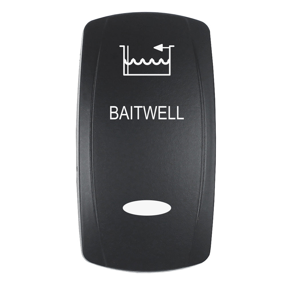 Pacer EV2LE-BTWL Baitwell Laser-Etched Actuator for V Series Contura Switches - Black with Top and Bottom Light