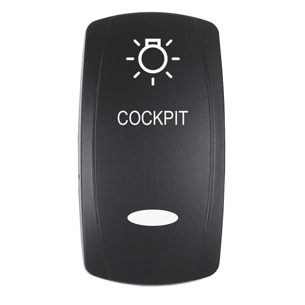 Pacer EV2LE-CKPT Actuator for V Series Contura Switches - Black Laser-Etched 'Cockpit' with Top and Bottom Light