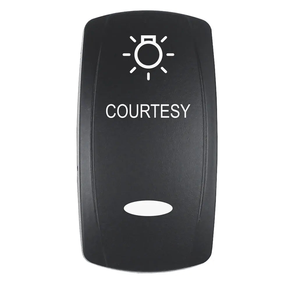 Pacer EV2LE-CTSY Courtesy Actuator for V Series Contura Switches - Black Laser Etched with Top and Bottom Light