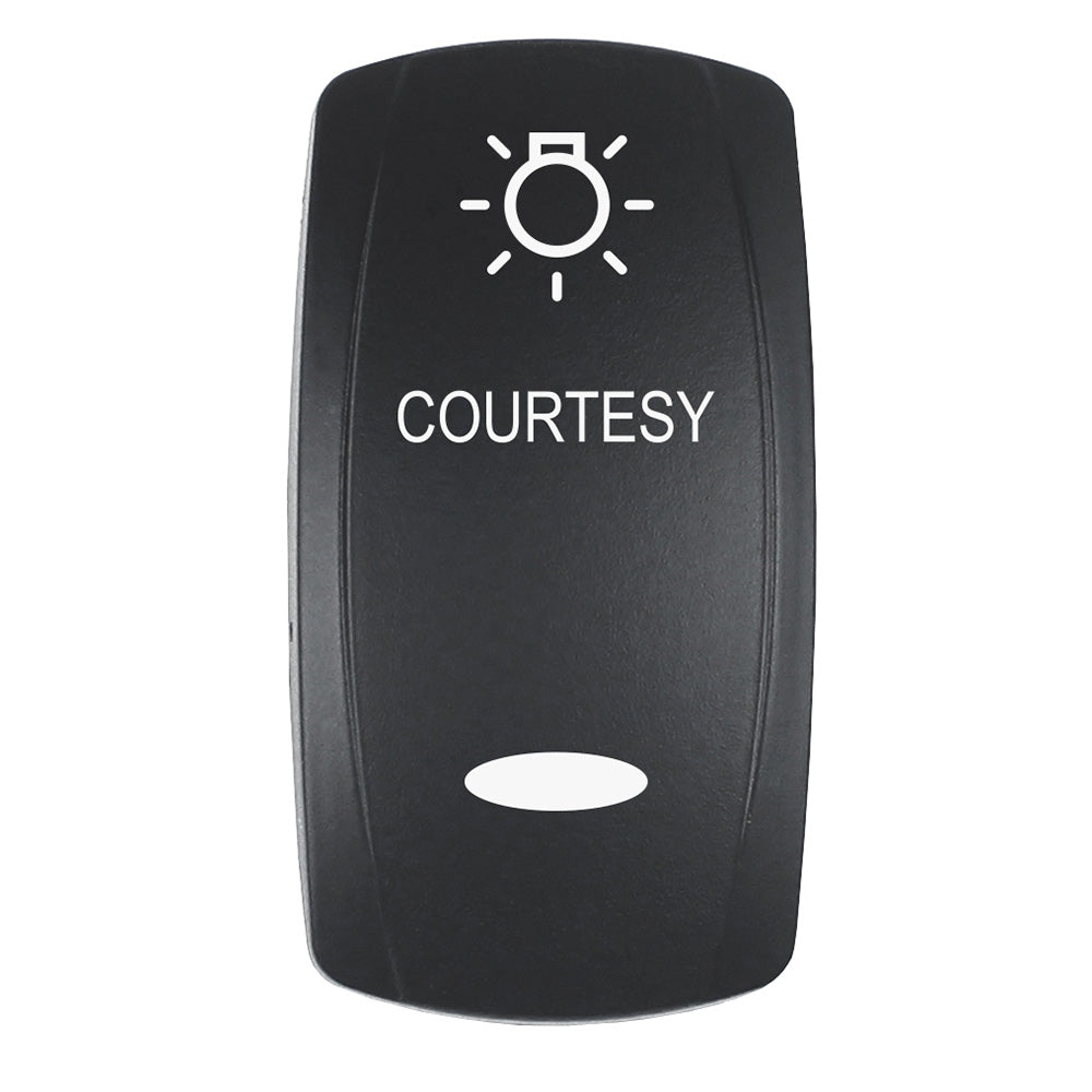 Pacer EV2LE-CTSY Courtesy Actuator for V Series Contura Switches - Black Laser Etched with Top and Bottom Light