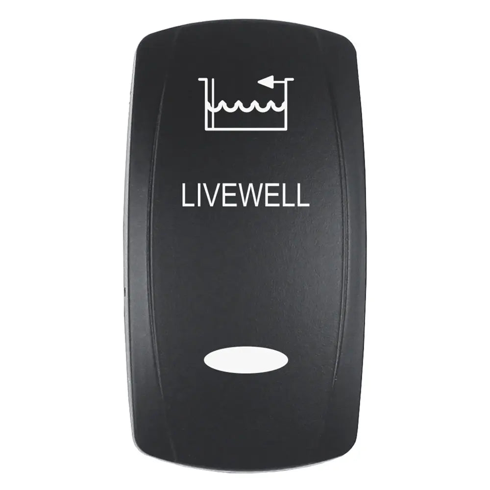 Pacer EV2LE-LVWL Livewell Actuator for V Series Contura Switches - Black Laser-Etched Top/Bottom Light
