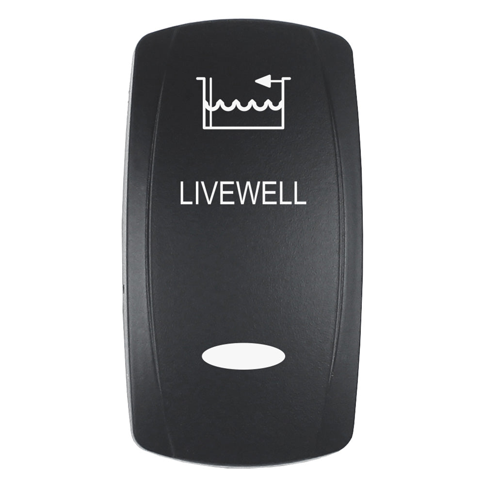 Pacer EV2LE-LVWL Livewell Actuator for V Series Contura Switches - Black Laser-Etched Top/Bottom Light