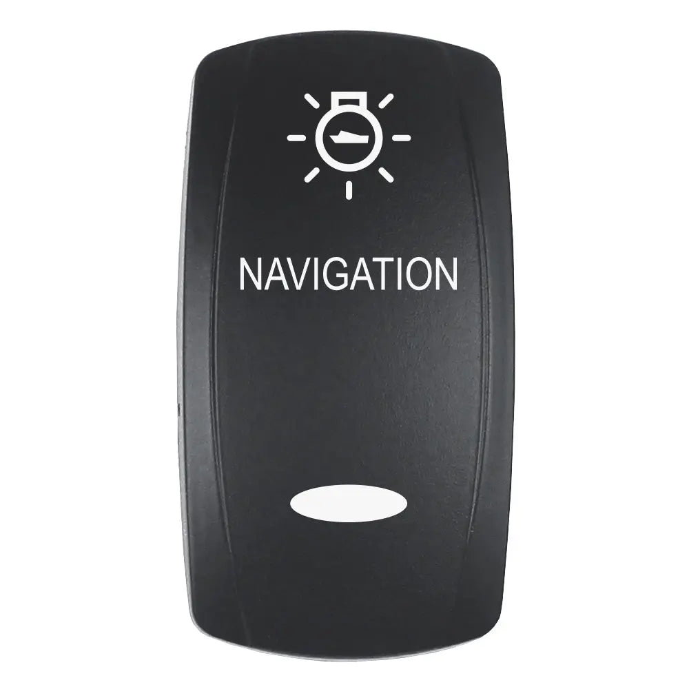 Pacer EV2LE-NAV Navigation Laser-Etched Actuator for V Series Contura Switches - Black with Top/Bottom Light