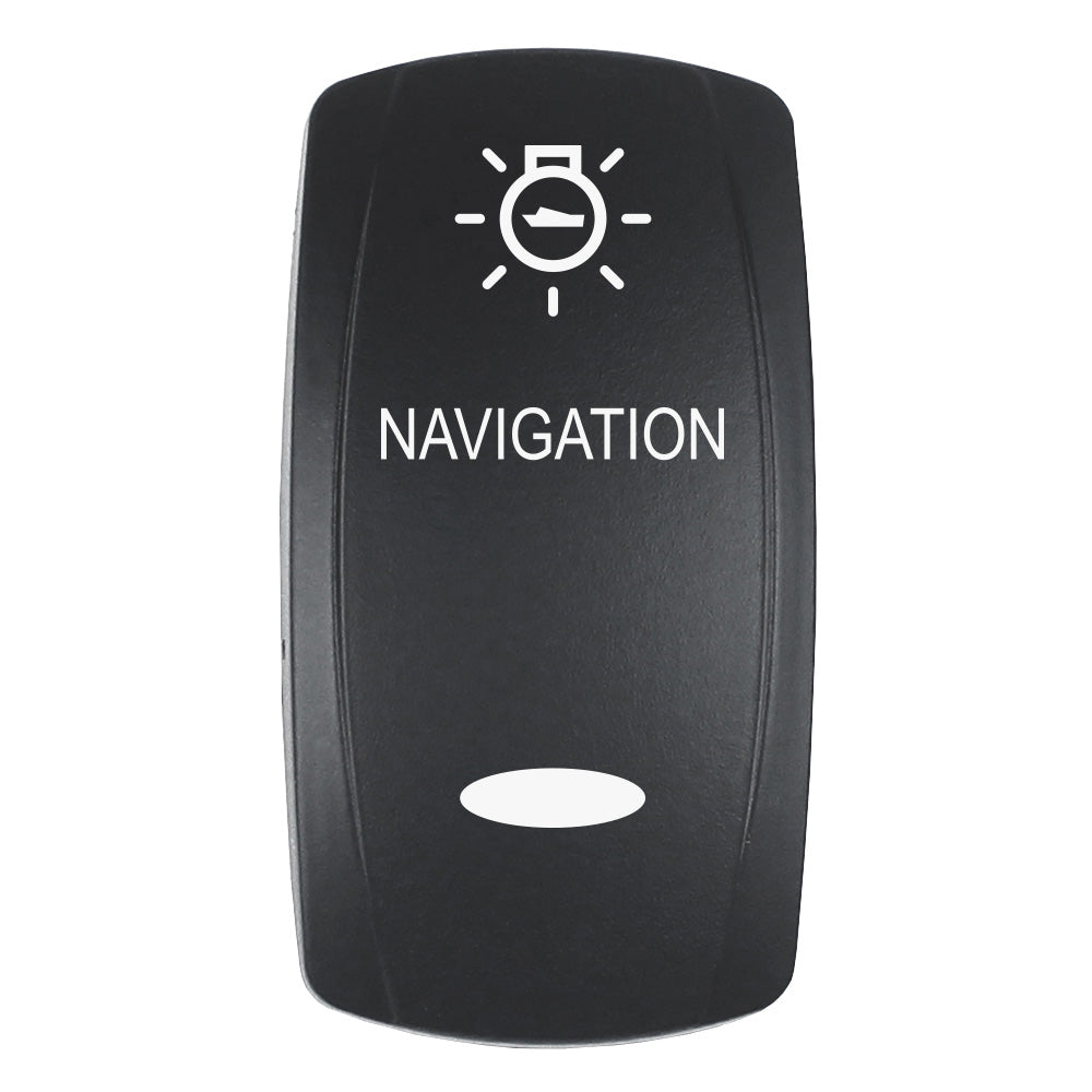Pacer EV2LE-NAV Navigation Laser-Etched Actuator for V Series Contura Switches - Black with Top/Bottom Light