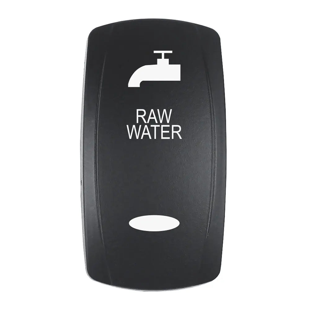 Pacer EV2LE-RAW Actuator for V Series Contura Switches - Black Laser-Etched 'Raw Water' Indicator with Top and Bottom Lights