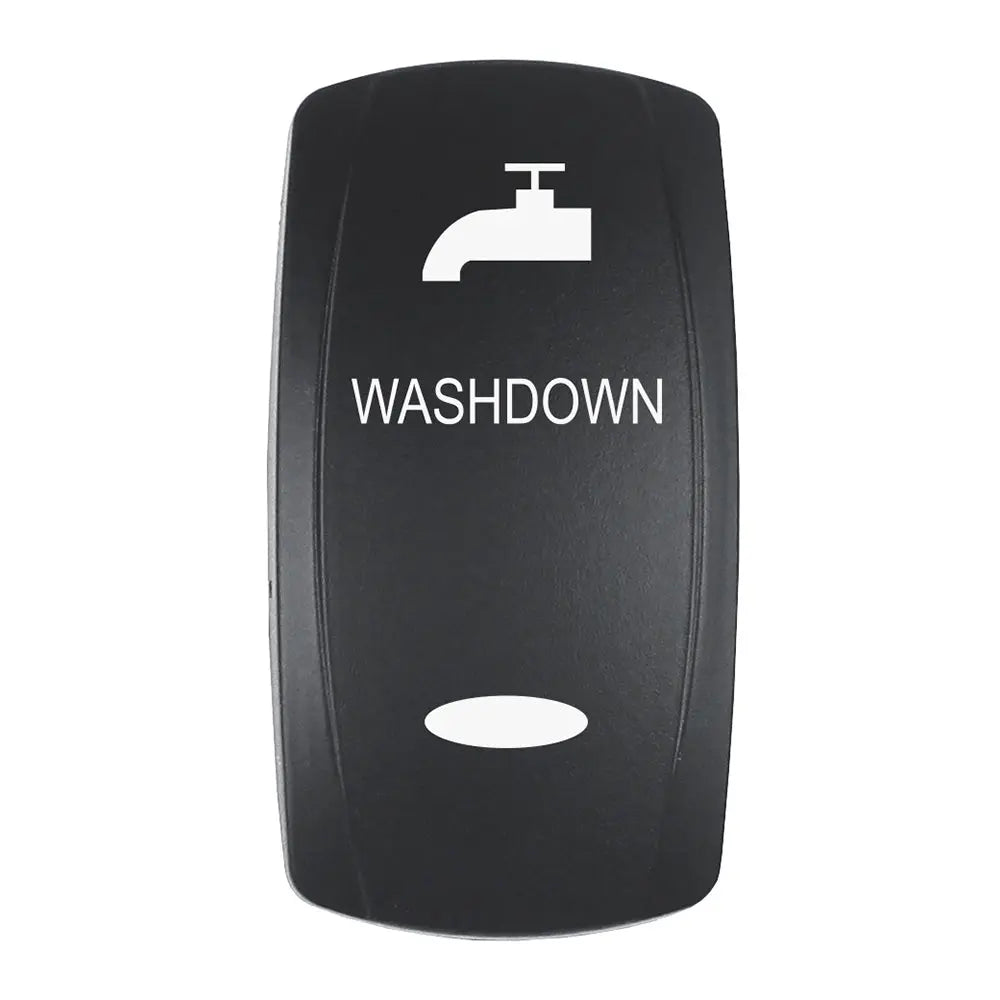 Pacer EV2LE-WSHDWN Washdown Actuator for V Series Contura Switches - Laser Etched Black with Top and Bottom Light Indicators