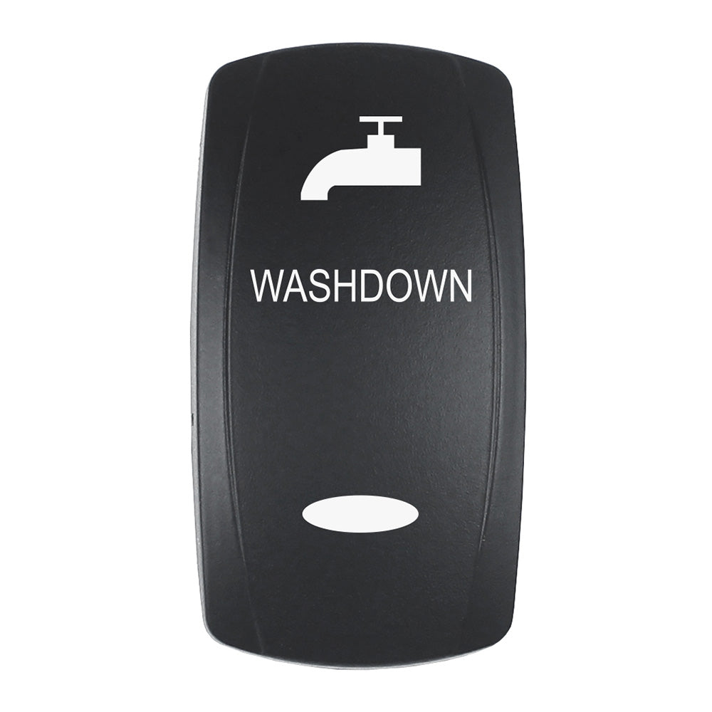 Pacer EV2LE-WSHDWN Washdown Actuator for V Series Contura Switches - Laser Etched Black with Top and Bottom Light Indicators