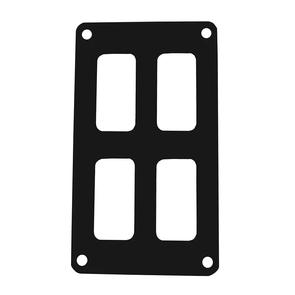 Pacer PSC-22-BK Black Powder Coated Aluminum Switch Panel - 2 Switch & 2 Row, 3 x 4.75 inches