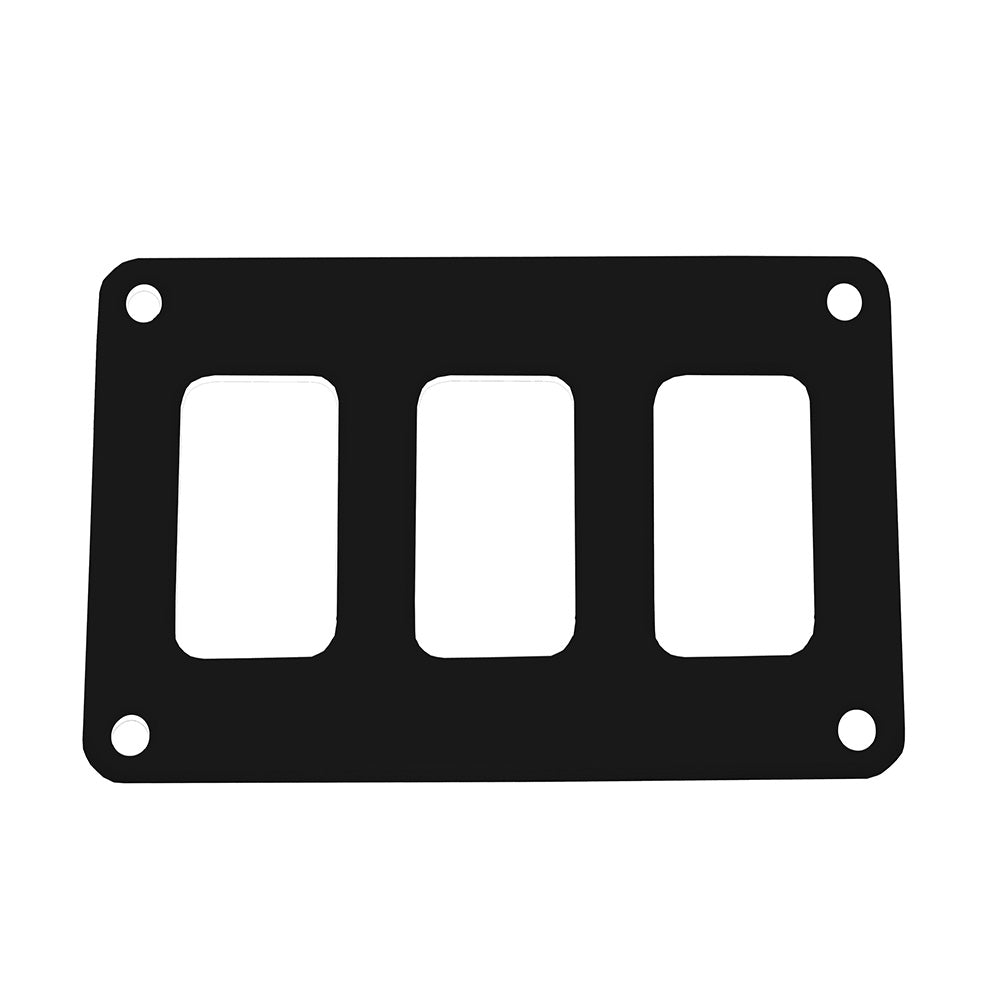 Pacer Switch Panel - 3 Switch, 1 Row - 4.25 x 2.75 Inches, Black Powder Coated Aluminum