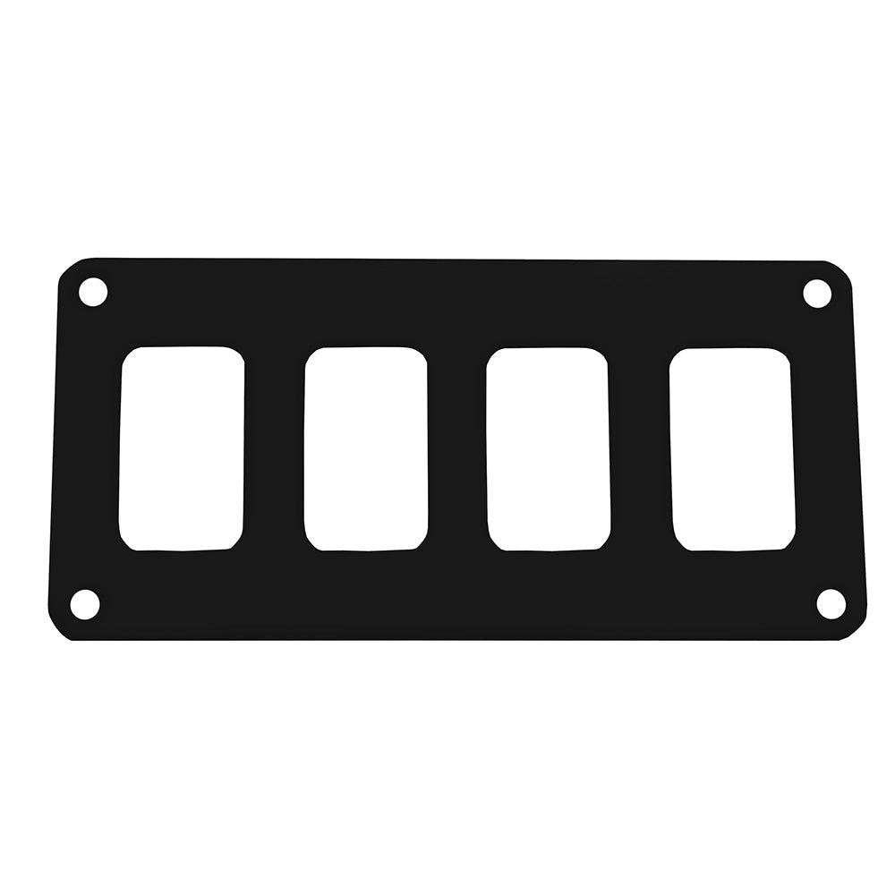 Pacer Switch Panel - 4 Switches, 1 Row - 5.5 x 2.75 Inches - Black Powder Coated Aluminum