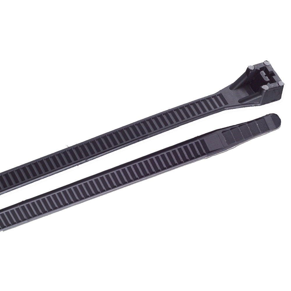 Ancor 8-Inch UV Black Heavy Duty Cable Zip Ties - 100 Pack