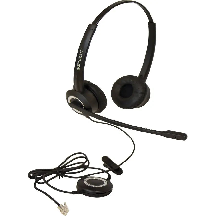 Spracht ZUMRJ9B Headset with Noise-Canceling Microphone and Comfortable Leather Earcups