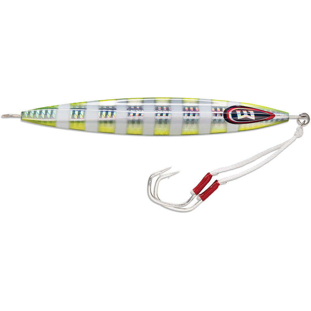 Williamson Kensaki 280 Jig - 7.25 Inches, 9-7/8 Ounce, Chartreuse Blink