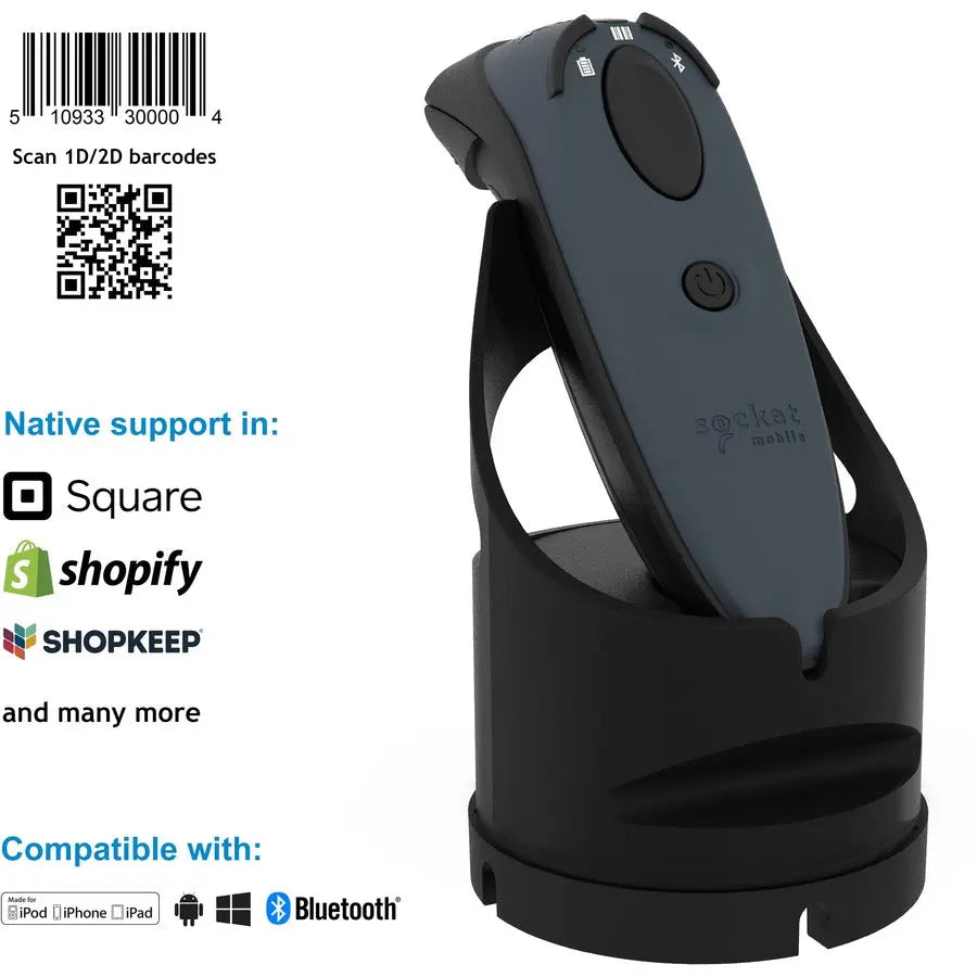 Socket Mobile DuraScan D740 v20 Bluetooth Barcode Scanner with Charging Dock and IP54 Durability