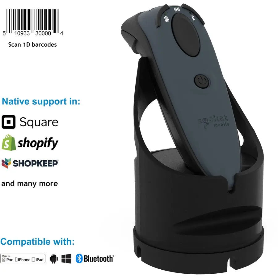 Socket Mobile DuraScan D730 Bluetooth Laser Barcode Scanner with Charging Dock and Rugged Design
