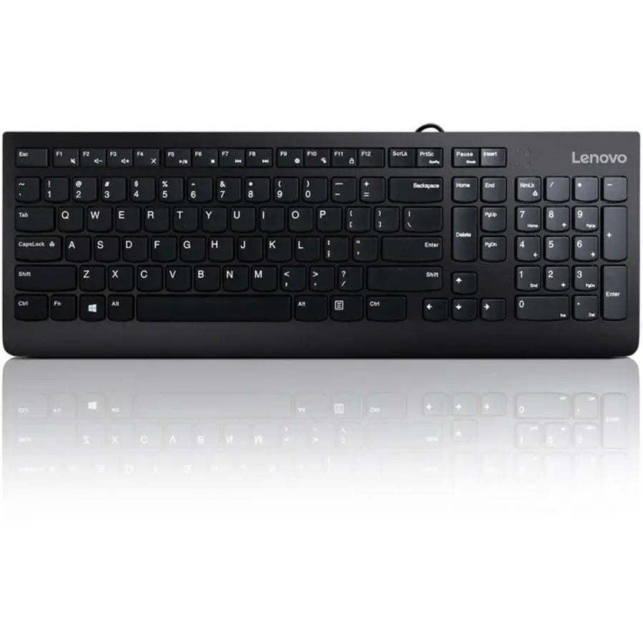 Lenovo 300 USB Keyboard - US English, Spill-Resistant, Ergonomic Design, Model GX30M39655