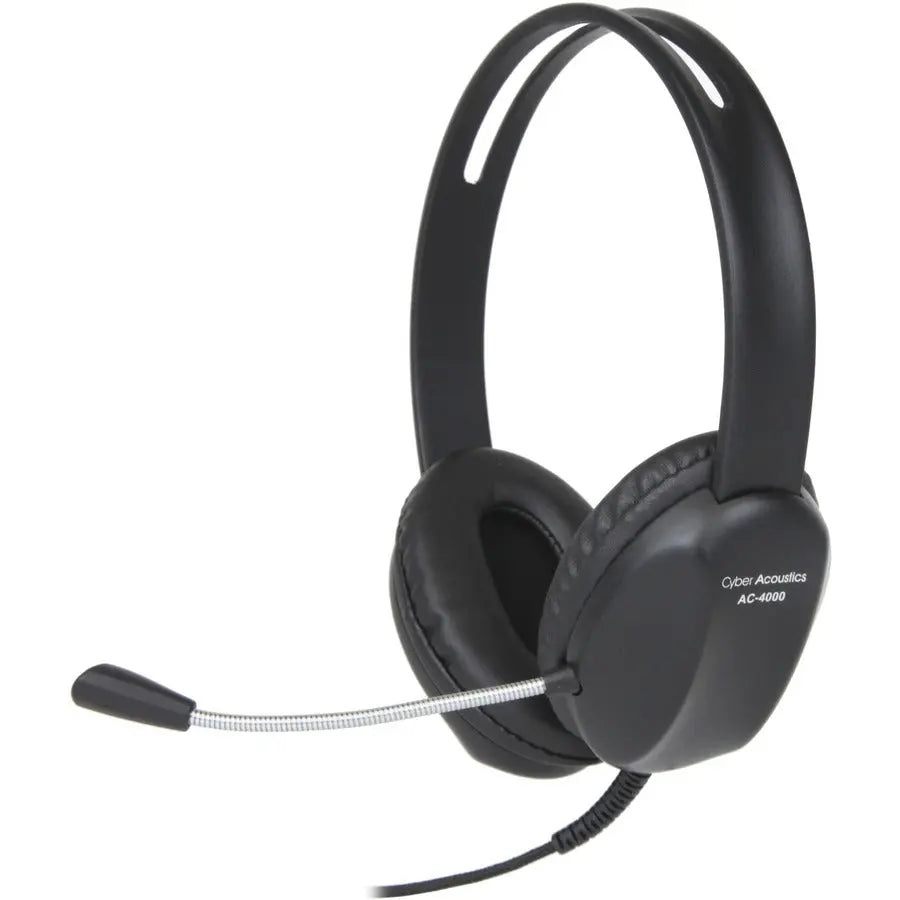 Cyber Acoustics AC-4000 Headset with Noise-Canceling Microphone and Braided TuffCord