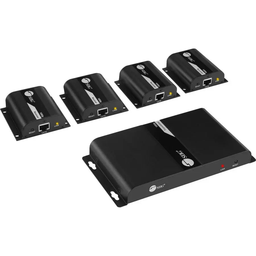 SIIG 4-Port HDMI Splitter over Cat6 Extender with IR - 40m (Part CE-H23U11-S1)