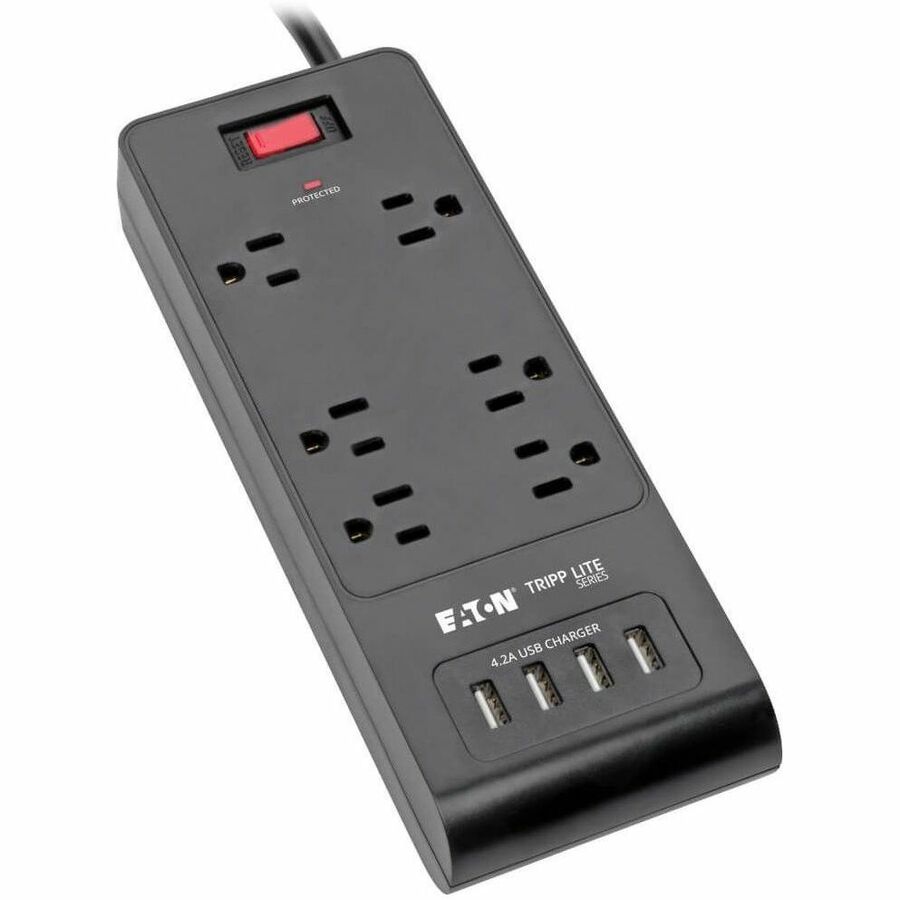 Tripp Lite Protect It! TLP664USBB 6-Outlet Surge Protector with 4 USB Ports, 900 Joules