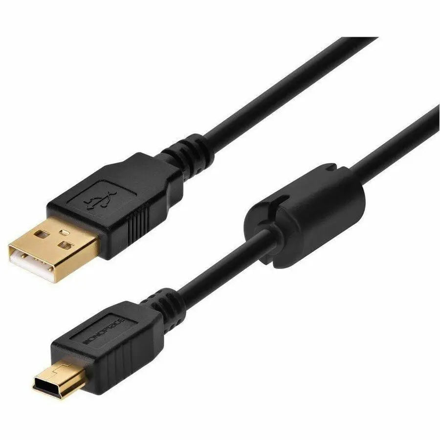 Monoprice USB-A to Mini-B 2.0 Cable - 5-Pin, 1.5 ft, Gold Plated, Black