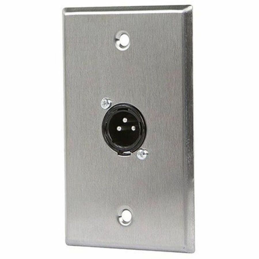 Monoprice 1-port 3-pin XLR Male Zinc Alloy Wall Plate for Secure Audio Connections