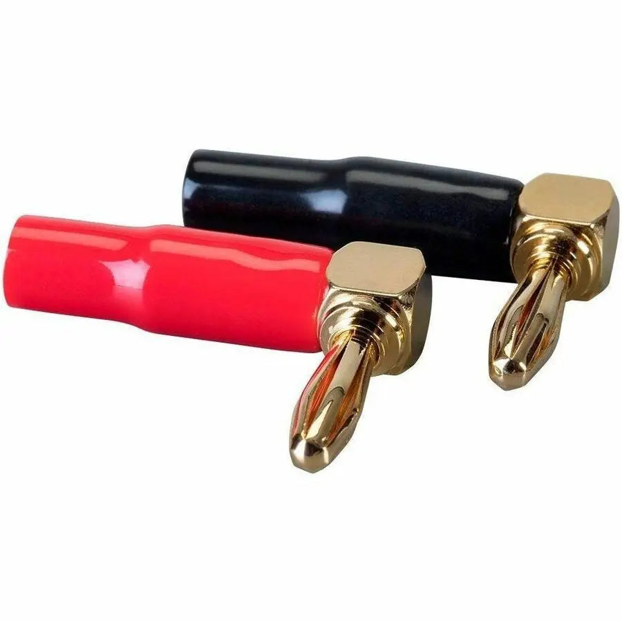 Monoprice 2 Pair Right Angle 24k Gold Plated Banana Speaker Wire Cable Connectors