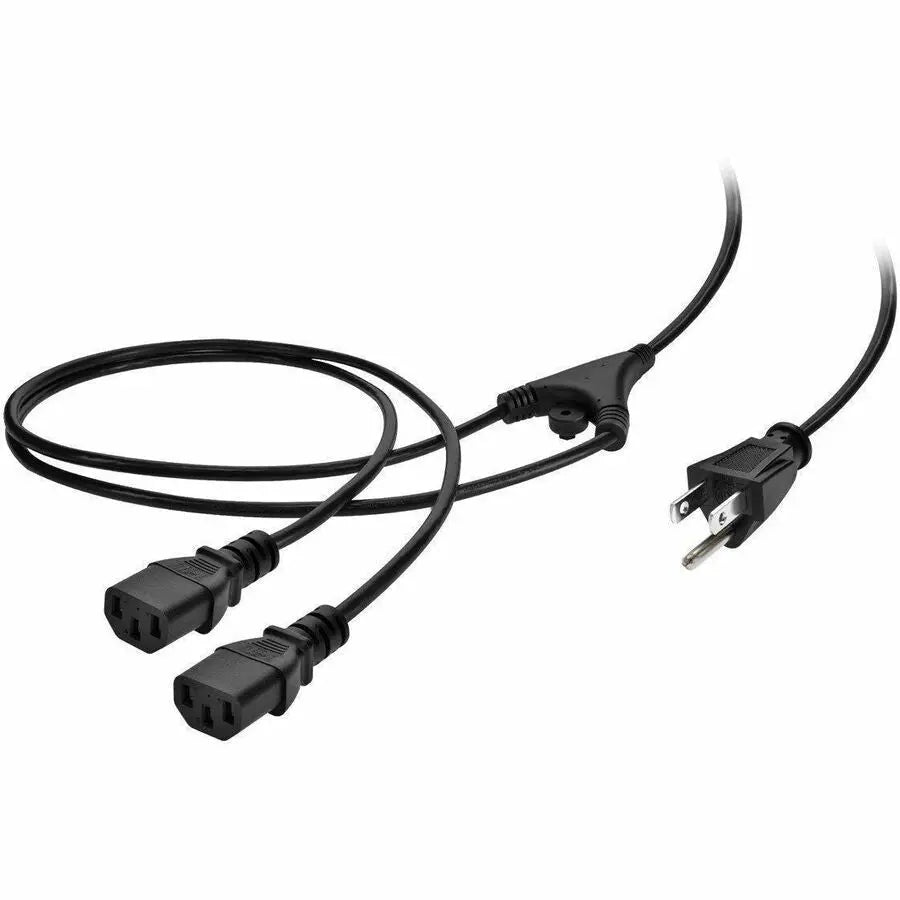 Monoprice Splitter Cord - 6 ft AC Power Extension Cord Splitter for Dual C14 Devices