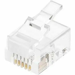 Monoprice 6P6C RJ12 Modular Plugs for Flat and Stranded Cables, Clear, 50-Pack - Part Number 7270