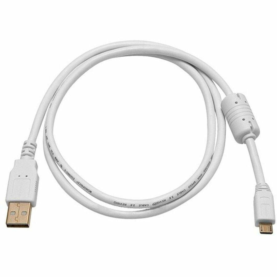 Monoprice USB-A to Micro B 2.0 Cable - 3ft, Gold Plated, White