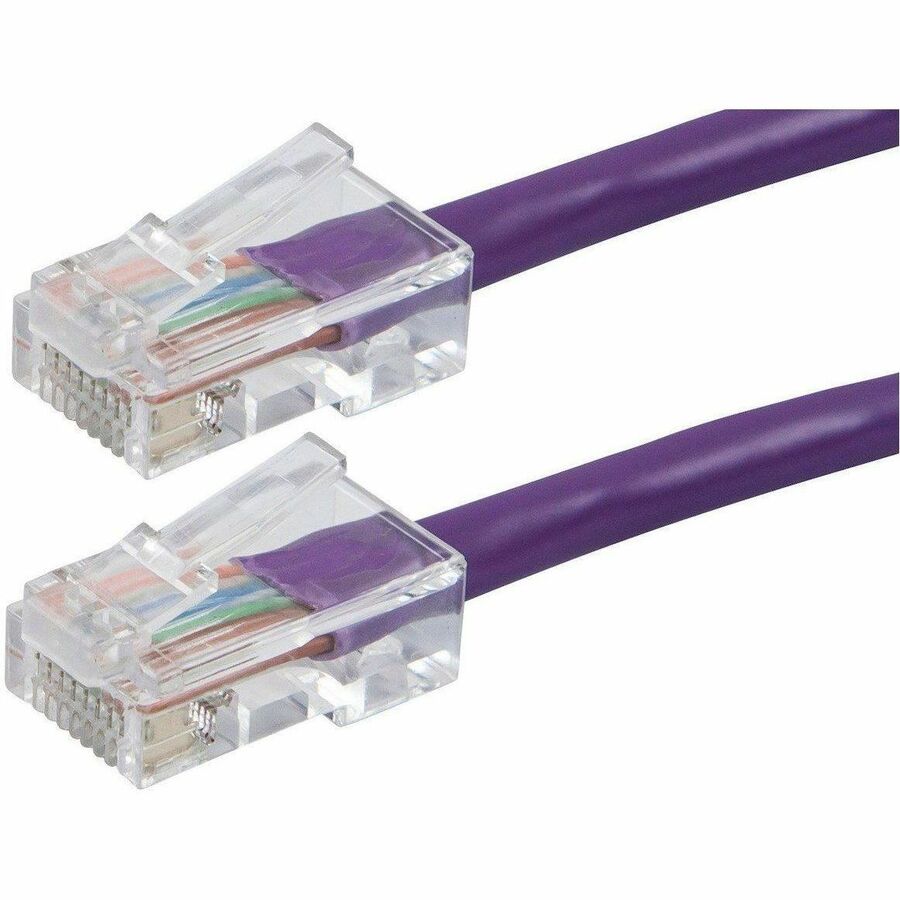 Monoprice ZeroBoot Cat6 Patch Ethernet Cable - 25 ft, Purple, High-Speed Data Transfer