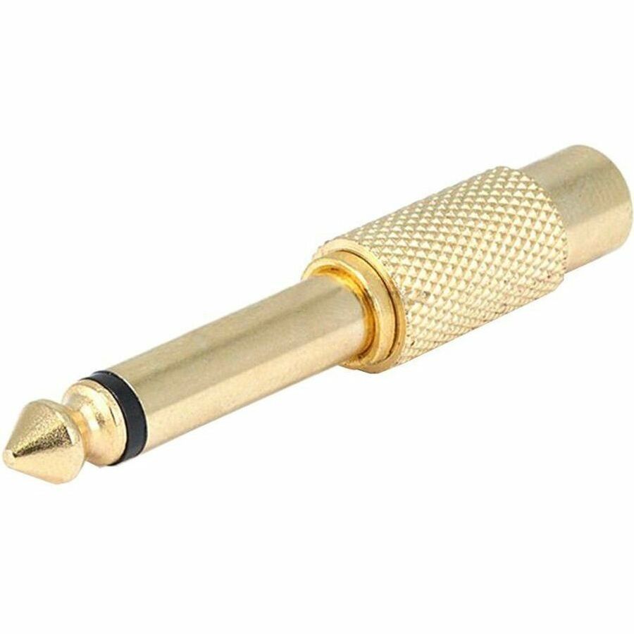 Monoprice Metal 1/4 Inch (6.35mm) TS Mono Plug to RCA Jack Adapter, Gold Plated