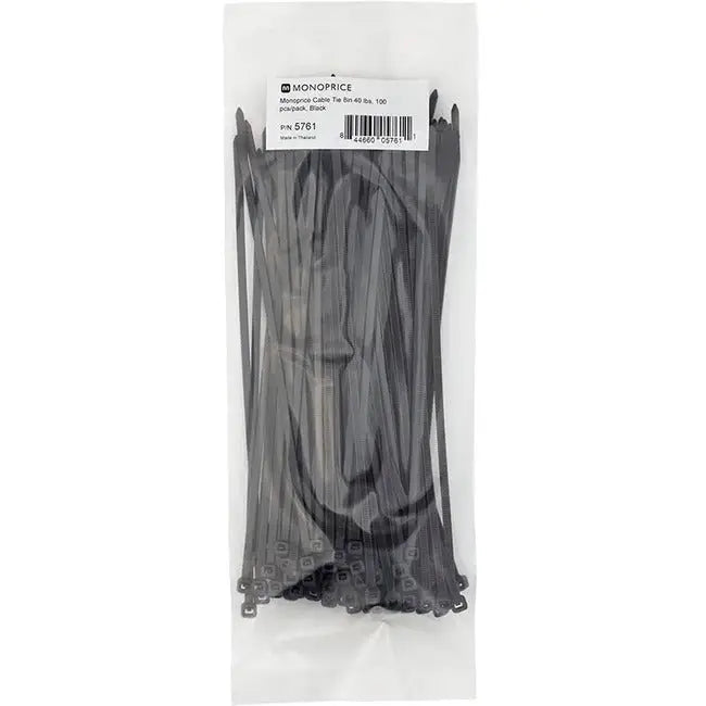 Monoprice 5761 Cable Tying – Black 8-Inch Cable Management Ties, Pack of 100