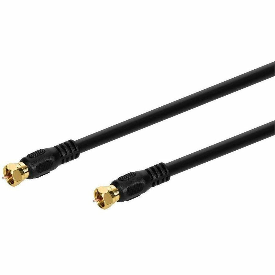 Monoprice Coaxial/F-Type Antenna Cable – Reliable 50 ft Black Coax Cable for Clear Signal Transmission