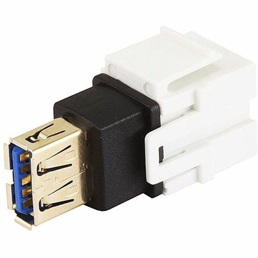 Monoprice Keystone Jack USB 3.0 A Female to Female Coupler Adapter - White