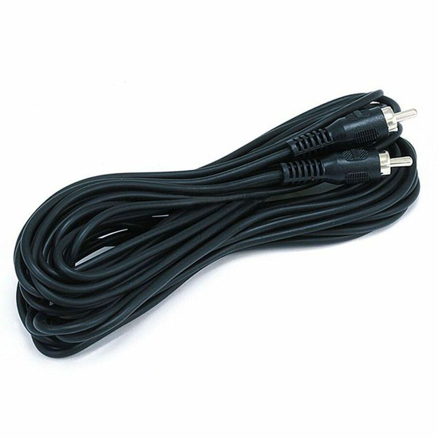 Monoprice 25ft RCA Plug/Plug M/M Cable - Black for Reliable Audio and Video Connections