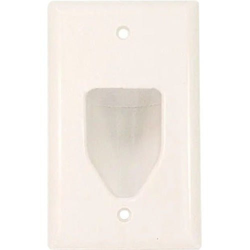 Monoprice Datacomm 1-Gang Recessed Low Voltage Cable Wall Plate, White