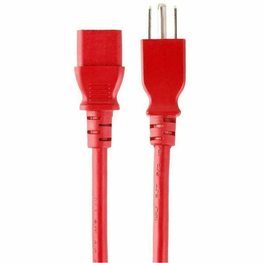 Monoprice Inc. Standard Power Cord with NEMA 5-15P to IEC 60320 C13 – 2 ft, Red