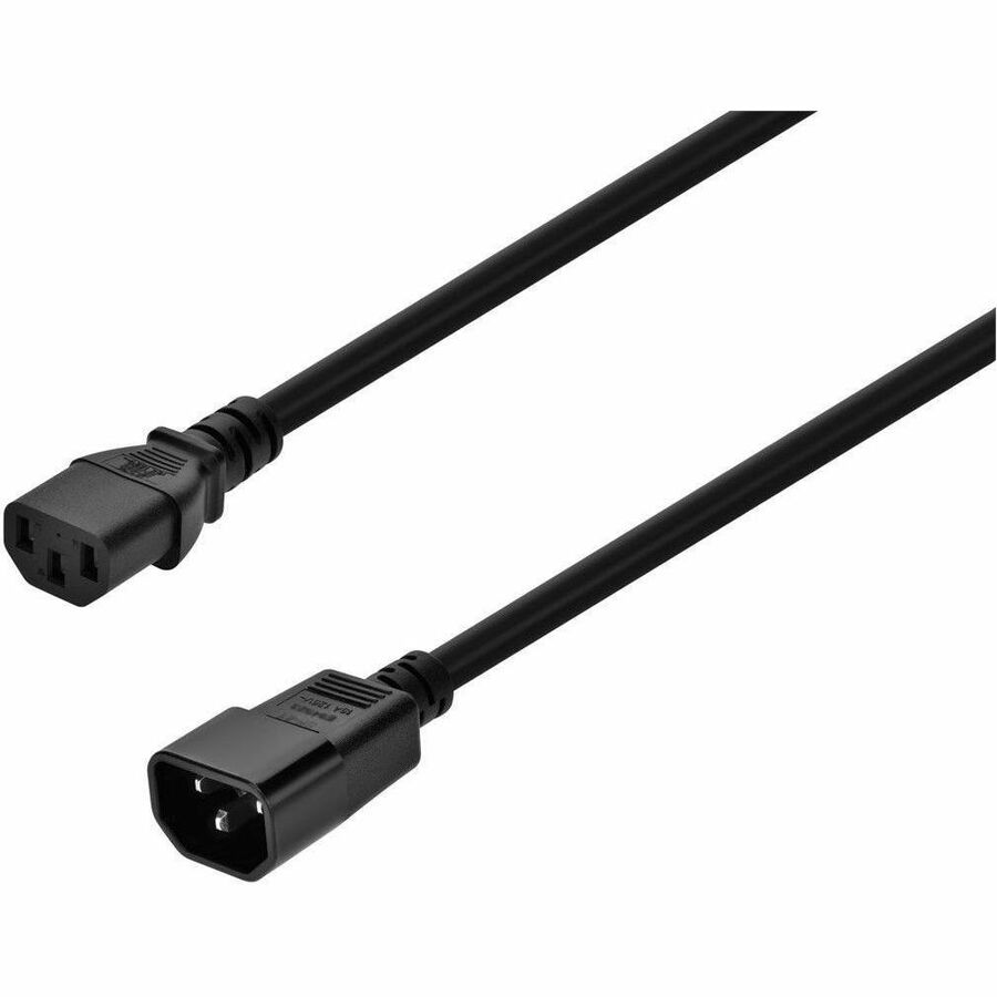 Monoprice Power Extension Cord 3 ft, IEC 60320 C14 to C13, 14-Gauge, Black