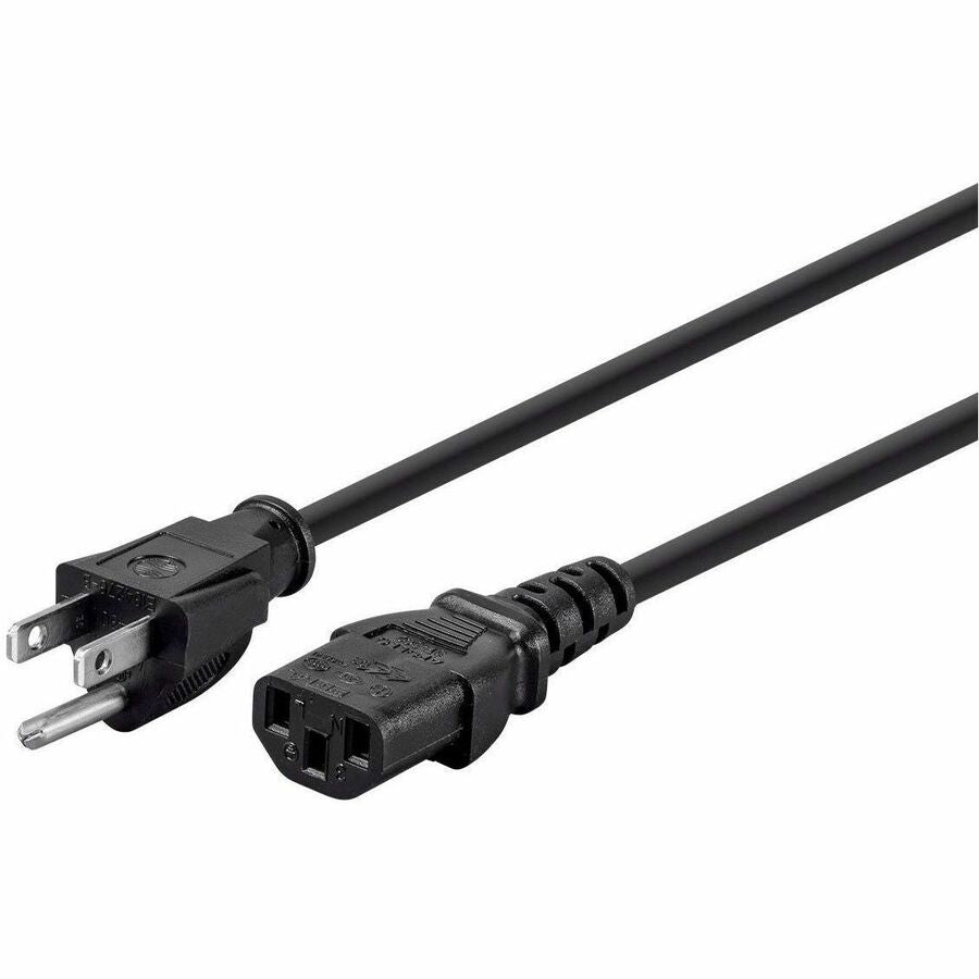 Monoprice Standard Power Cord with NEMA 5-15P to IEC 60320 C13 - 12 ft Black
